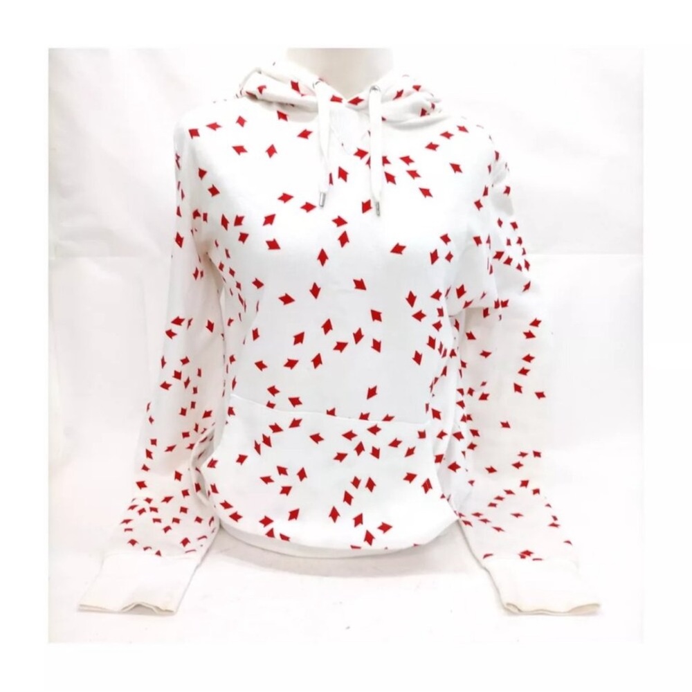 $1795 Authentic DIOR Made in ITALY Women's White Red Hoodie Sweatshirt Sz.XS